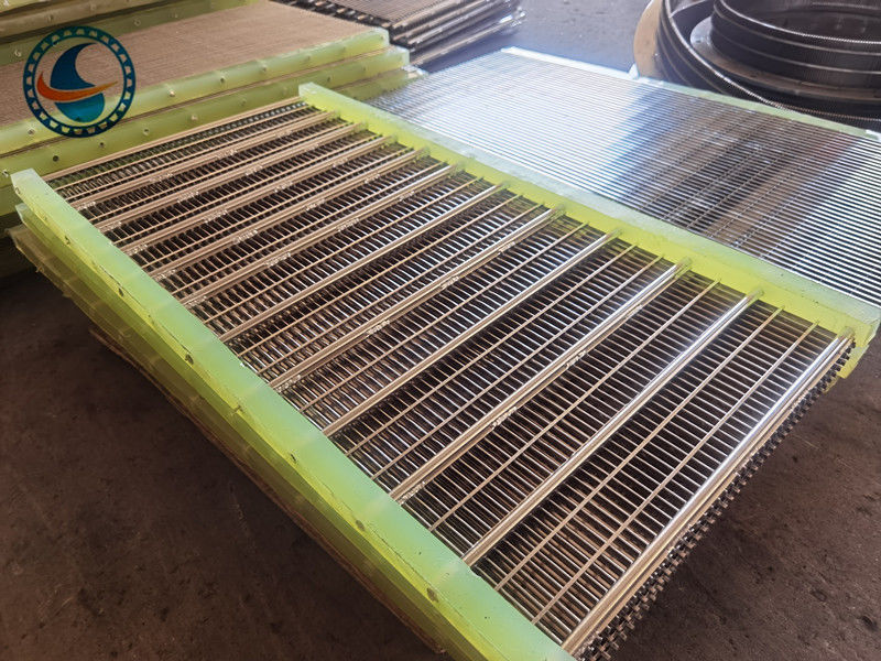 สแตนเลส 304 สล็อต 1.7 มิลลิเมตร แผ่นสกรีนสาย wedge สําหรับการกรองอาหาร