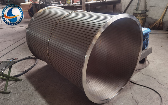 SS304 1.0mm Slot Wedge Wire กลองหน้าจอโรตารี่สำหรับการบำบัดน้ำเสีย