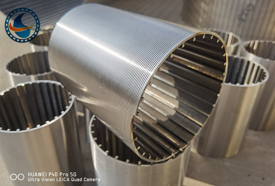 เส้นผ่านศูนย์กลาง 114 มม. SS304 Wedge Wire Mesh Filter 200μM Slot สำหรับการกรอง