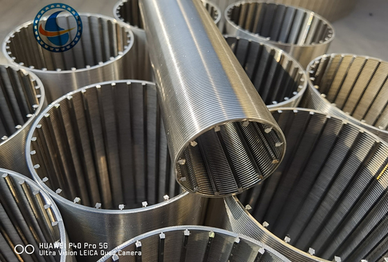 SS304 ตัวกรองหน้าจอลวดลิ่ม OD 60 มม. 0.12 มม. ช่องเปิด