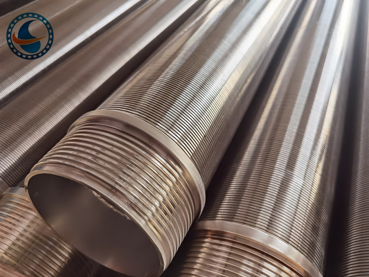 Ss316l Od140mm Johnson Wedge Wire Screens พร้อมปลายเกลียว